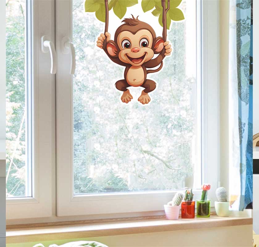 Sevimli Küçük Maymun Oturma Od - Pvc Panel Background incelemesi ve fiyatı